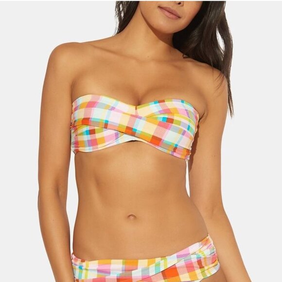 Bleu by Rod Beattie Plaid Bikini Top - Picture 1 of 8